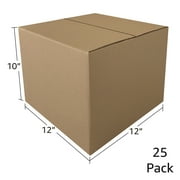 UOFFICE Single Wall Standard Shipping Boxes, 12" x 12" x 10", 25 Count, 1 Pack