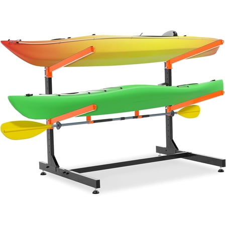 UOKRR Freestanding Kayak Stand and Storage Rack, Heavy Duty Adjustable for Canoes, Paddleboards, Surfboards