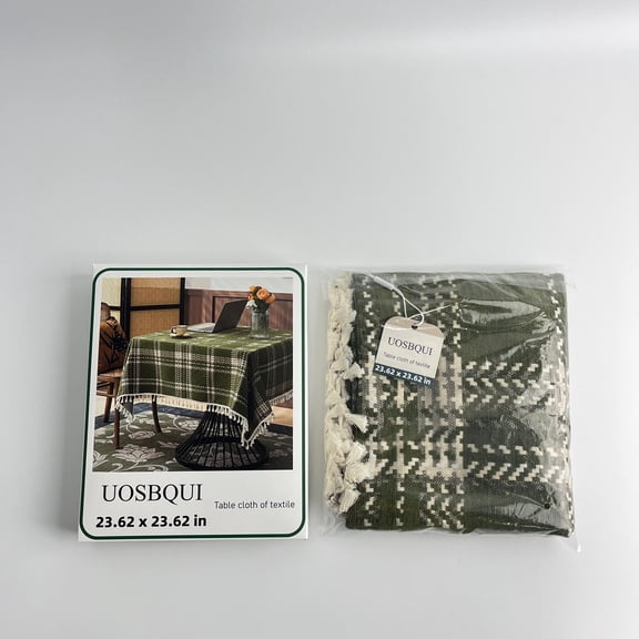 UOSBQUI Table cloth of textile,Hemstitched Embroidery Striped Boho Tablecloth Sage Green, Wrinkle Resistant Washable Table Cloth for Table