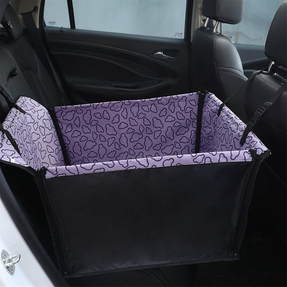 UOSIA 2-in-1 Dog Car Bed, Dog Car Seat Cover Trunk Mat with Safety Leash and Zipper,Purple