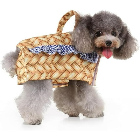 UOSIA Basket Halloween Dog Cosplay Costume Dog Halloween Costume Pet Basket Costume