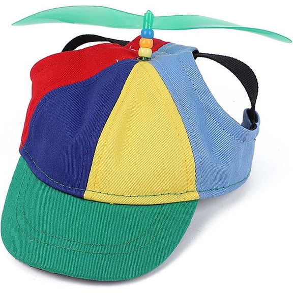 UOSIA Colorful Dog Propeller Hat, Puppy & Cats Baseball Hat with Ear Holes,S,Green