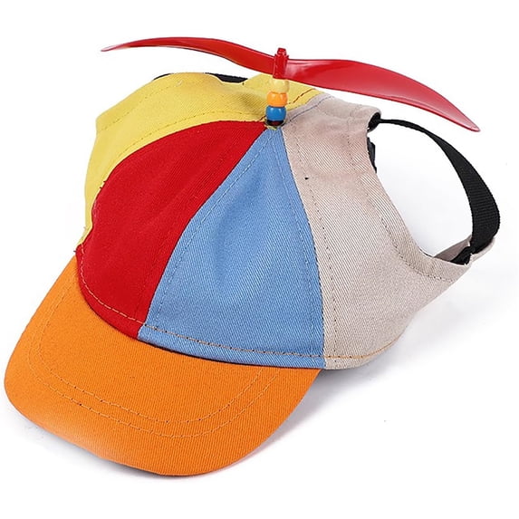 UOSIA Colorful Dog Propeller Hat, Puppy & Cats Baseball Hat with Ear Holes,S,Orange