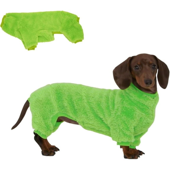 UOSIA Dachshund Dog Fleece Jumpsuit Turtleneck Sweater, Suitable for Dachshunds, Winter Dog Pajamas