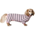 thumbnail image 1 of UOSIA Dachshund Dog Shirt, Thin Striped Base Layer Onesie for Dogs, Lightweight Soft & Comfy Fit for Mini Dachshund, 1 of 7