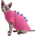 thumbnail image 1 of UOSIA Dinosaur Sphynx Hairless Cat Clothes Cute Summer Cotton Shirts Cat Costume, 1 of 7