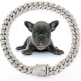 thumbnail image 1 of UOSIA Dog Chain Collar Diamond Link Puppy Collar,Silver, AB Color,24 Inch, 1 of 6