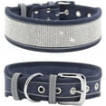 thumbnail image 1 of UOSIA Dog Collar, Dazzling Sparkling Soft Suede Reflective Large Dog Collar,Navy,S:12-15", 1 of 6