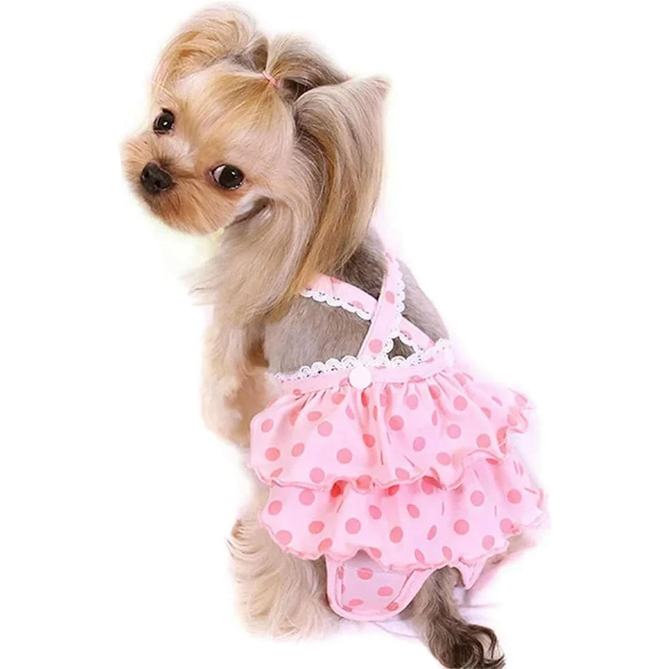 UOSIA Dog Diapers Panties with Adjustable Suspender Washable Reusable Dog Period Panties,Pink