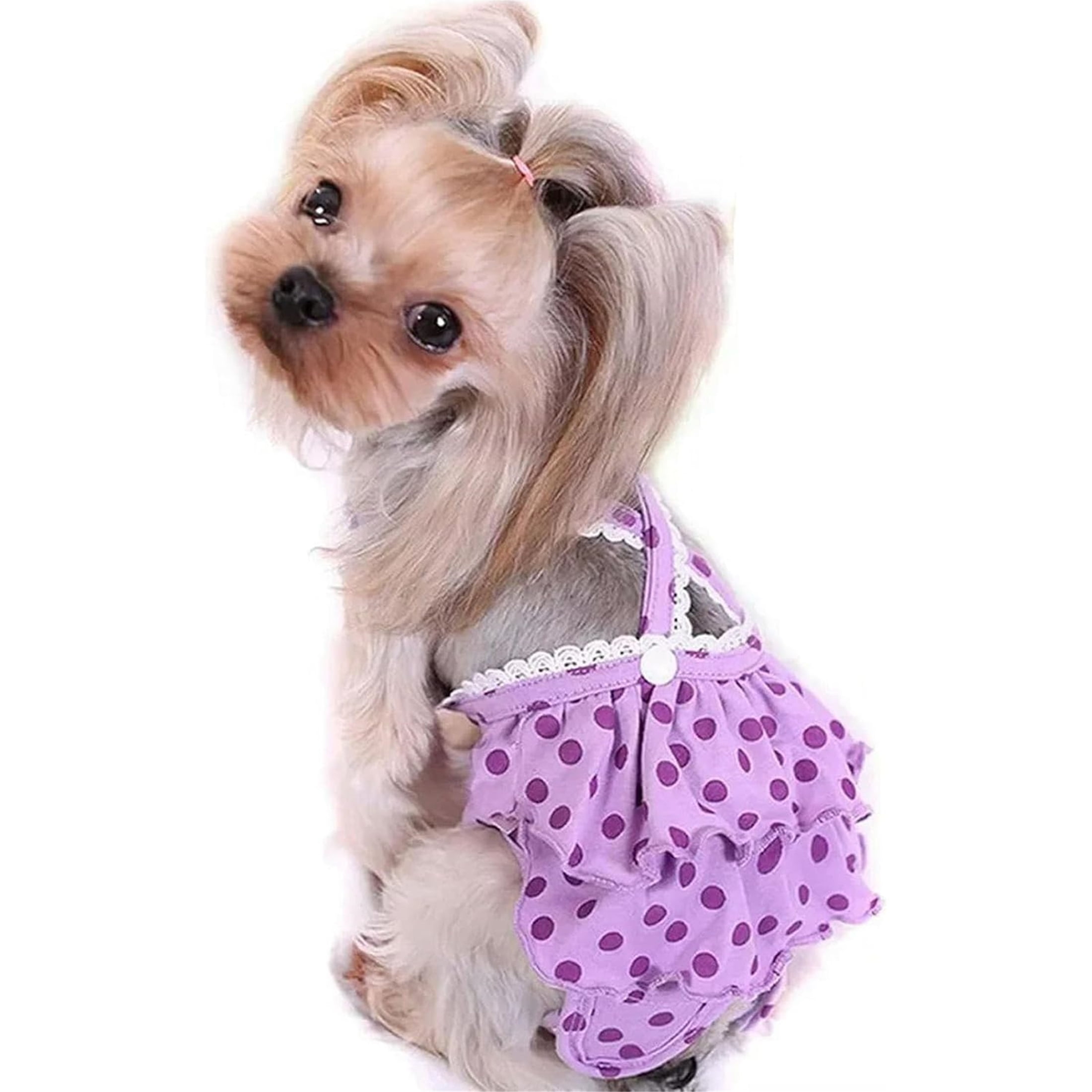 UOSIA Dog Diapers Panties with Adjustable Suspender Washable Reusable Dog Period Panties,Purple