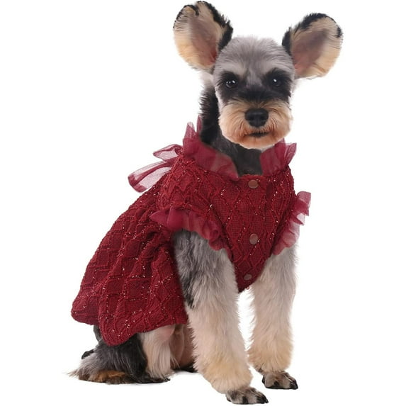 UOSIA Dog Dress, Cute Dog Dresses for Small Dogs Girl Elegant Puppy Tutu with Bow-Knot