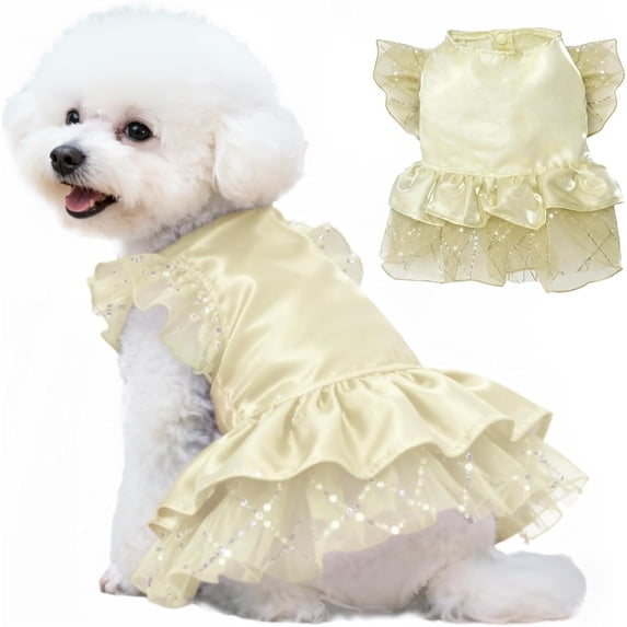UOSIA Dog Dress Tutu Princess Skirt for Puppy Pet Wedding Dress Formal Apparel for Birthday Party Holiday