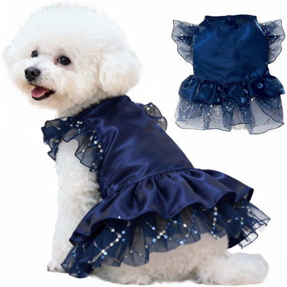 UOSIA Dog Dress Tutu Princess Skirt for Puppy Pet Wedding Dress Formal Apparel for Birthday Party Holiday