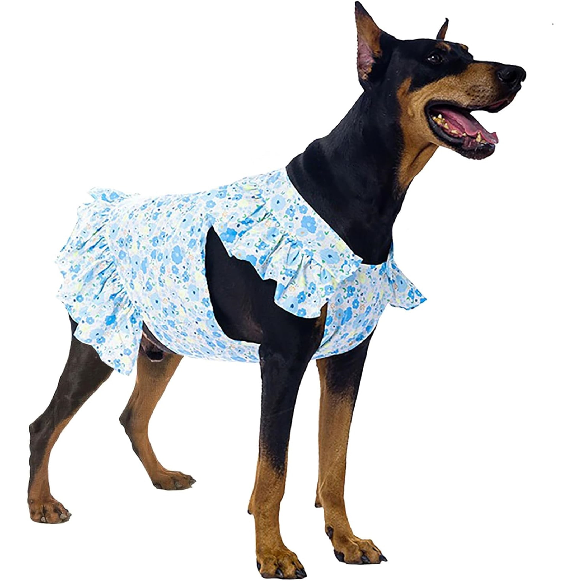 UOSIA Dog Dresses for Large Dogs Girl Cute Floral Puppy Dresses Pet Cat Princess Costume,8XL,Blue
