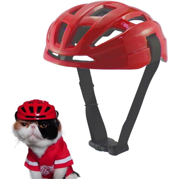 UOSIA Dog Helmet Pet Hat for Cats Dog Motorcycle/Bike Helmet Outdoor Riding,L,Red