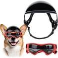 thumbnail image 1 of UOSIA Dog Helmet and Goggles Set for Medium Dogs, Adjustable Pet Motorcycle Helmet Hat,M,Red, 1 of 6