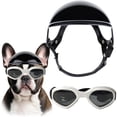 thumbnail image 1 of UOSIA Dog Helmet and Sunglasses Set for Small to Medium Dogs, Foldable Pet Goggles,M,White, 1 of 6