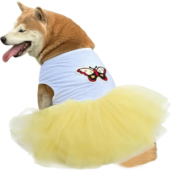 UOSIA Dog Princess Dresses for Large Dogs Girls Sleeveless Pullover Wedding Birthday Tutu Dress