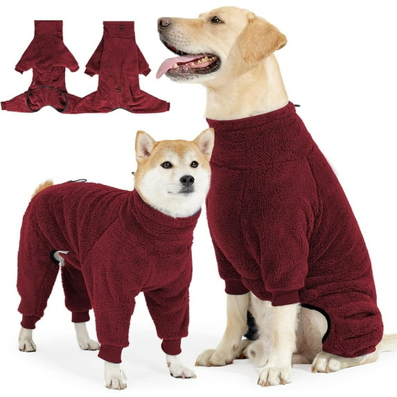 UOSIA Dog Winter Coat Soft Pullover Pajamas Warm Dog Cold Weather Coats Fleece Dog Coat