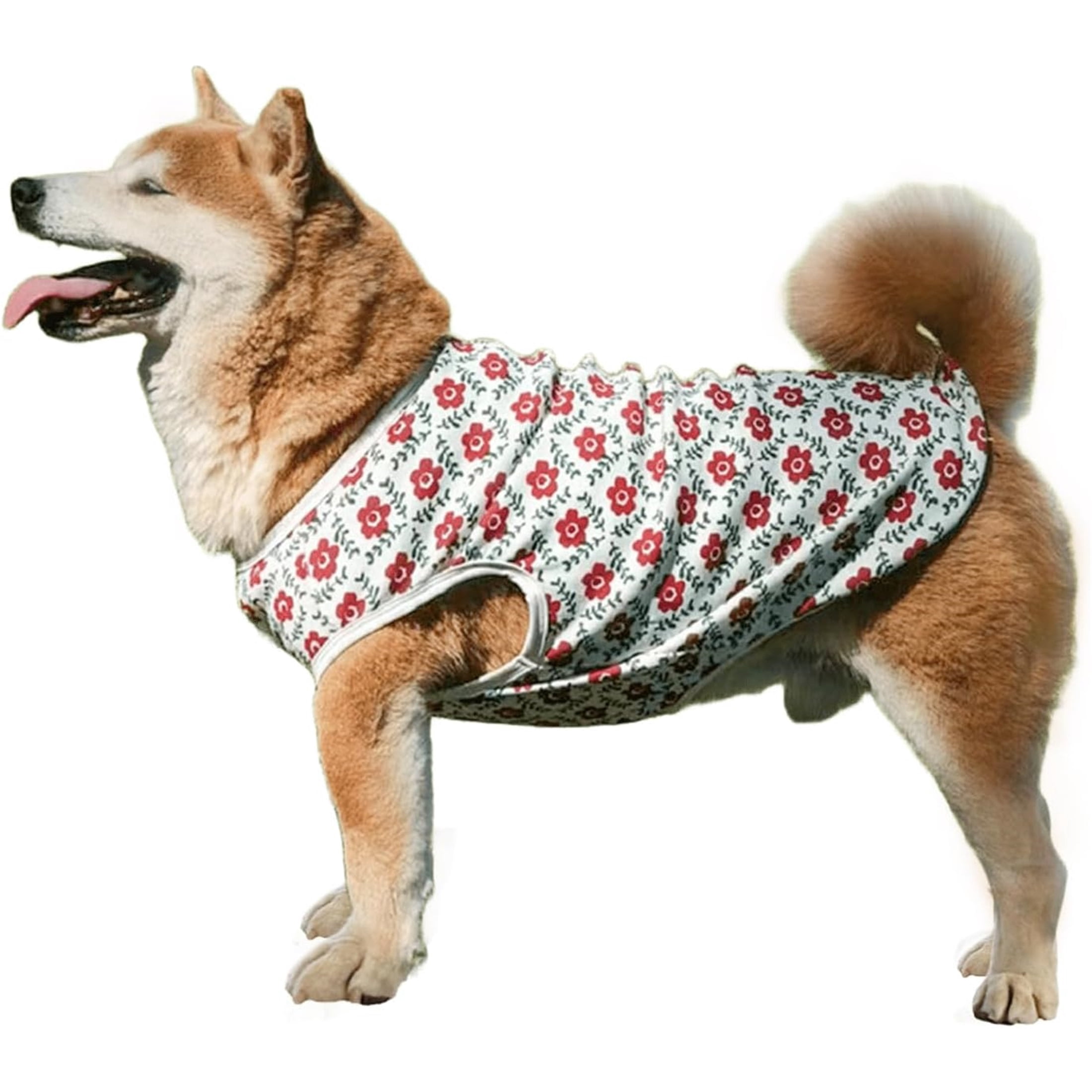 UOSIA Floral Dog Shirts for Medium & Large Dogs Girl Cotton Pet Vest T-Shirts Sun Protection Clothes for Spring Summer