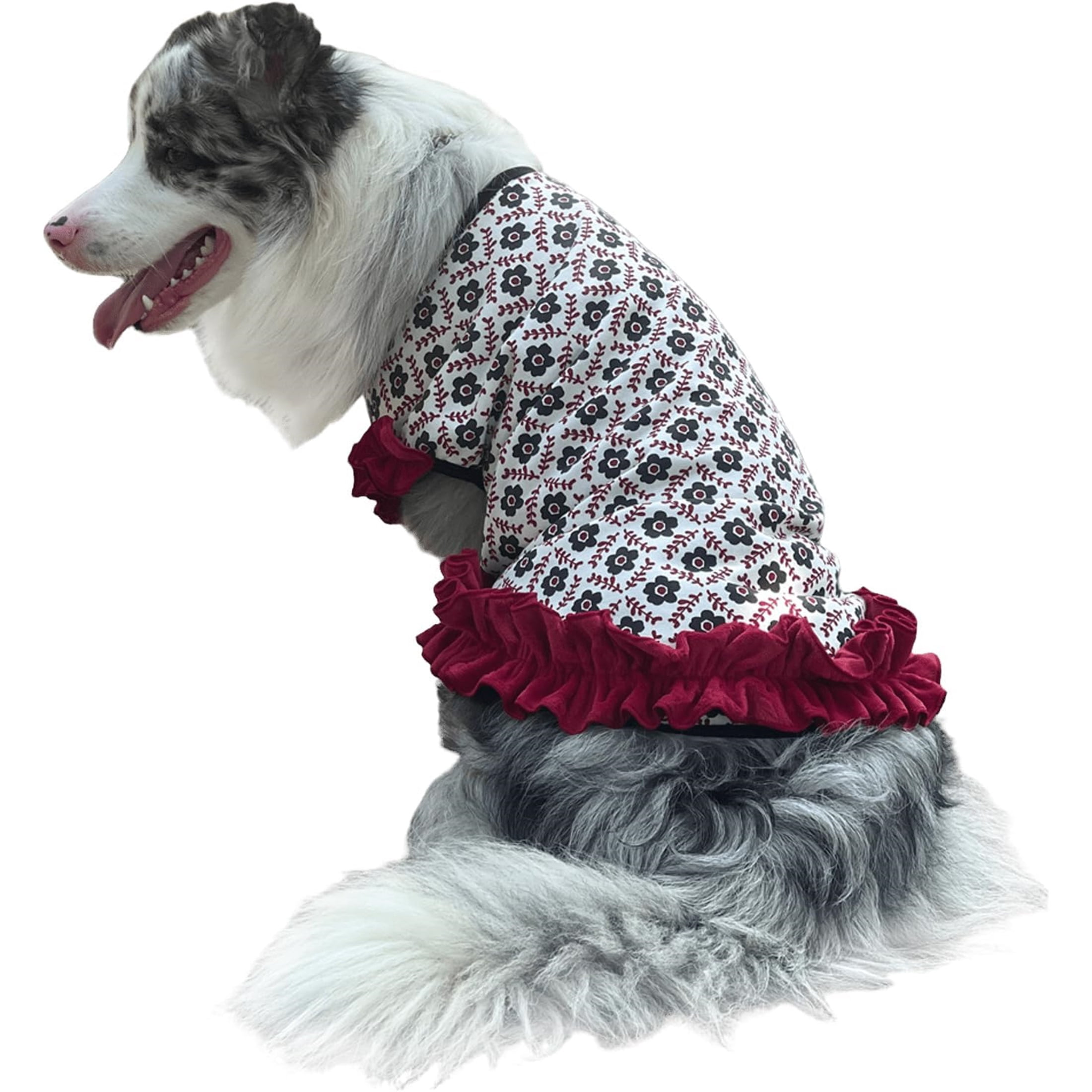 UOSIA Large Dog Dresses Clothes Girl Floral Princess Lace Tutu Dress Pet Pullover Vest Outfits for Wedding Birthday