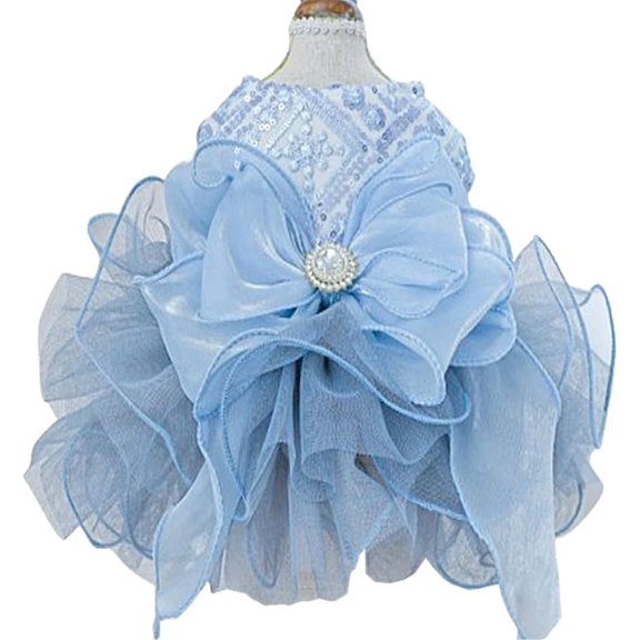 UOSIA Pet Denim Dress with Cute Bow-Knot Comfy Vest Skirt Lace Trim Tutu Clothes