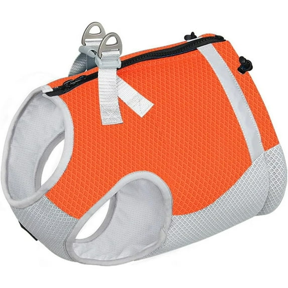 UOSIA Small Dog Cooling Adjustable Reflective No-Pull Vest Harness with D-Ring & Zipper,Blue,M(Chest:17.94"-21.06")