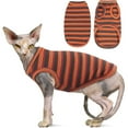 thumbnail image 1 of UOSIA Sphynx Cat Clothes, Breathable Hairless Cat Shirts, Stripe Kitten T-Shirts, 1 of 7