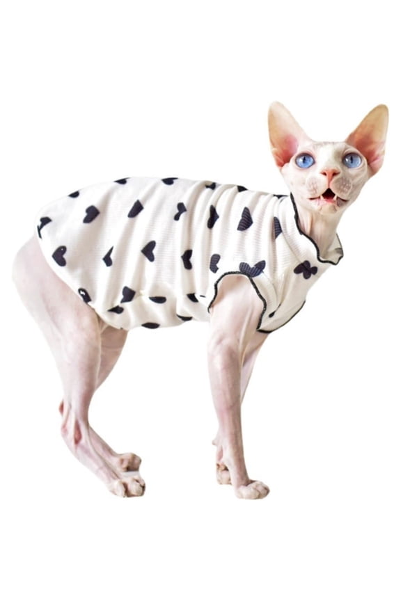 Sphynx Cat Clothes Thin Hairless Cat Pajamas Cotton Cat Coat Vest