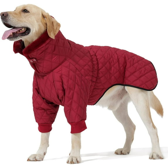 UOSIA Warm Dog Coat with Double Zipper, Winter Dog Clothes for Small Medium Large Dogs