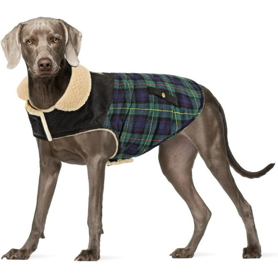 UOSIA Winter Coat for Small and Medium Dogs, Puppy Plaid Jacket, Pet Thickened Outfits