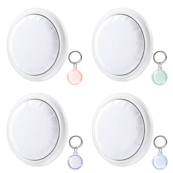 UOWNMI Key Finder, Item Locator, Works with Apple Find My (iOS Only), 4PCS Luggage Tracker with 4PCS Waterproof Case Keychain, Air Tracker for Suitcase, Wallet, Backpack, Extended Battery Life
