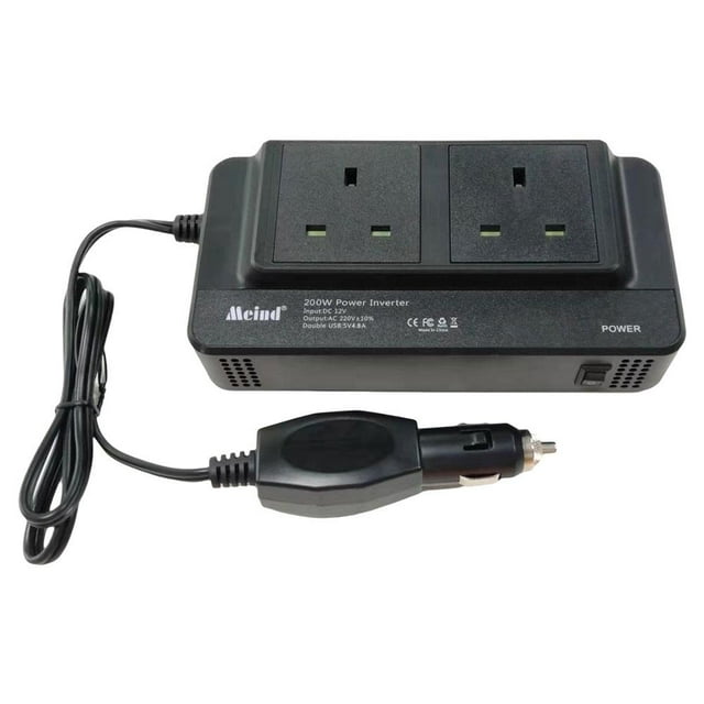 UOYOTT 200W Car Power Inverter Convert 12V to 220V/110V with USB Ports