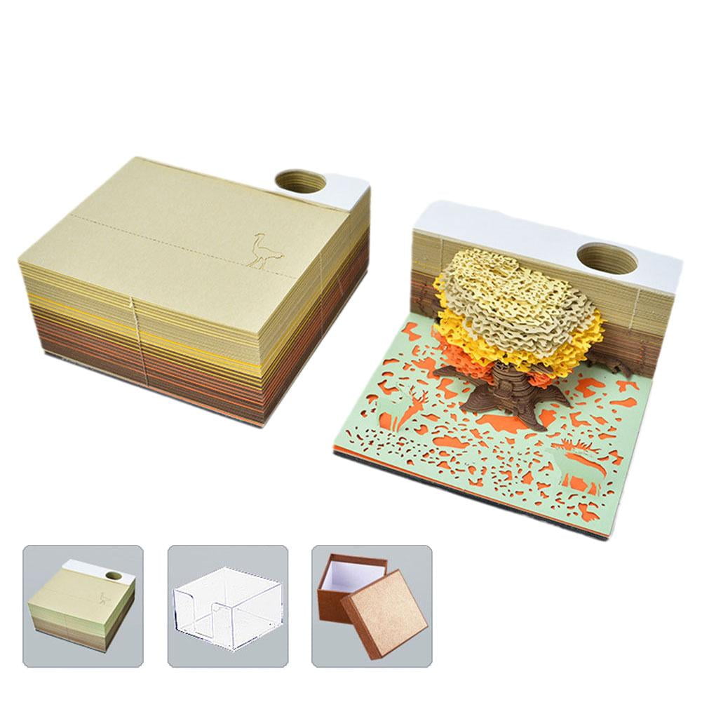 UOYOTT 3D Art Notepad 3D Calendar 2024 Tree House Memo Pad Blocks