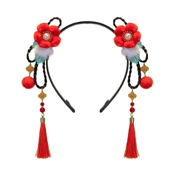 UOYOTT Chinese Style Braid Headband Han Dust Ancient Style Headband Children's Wig B в