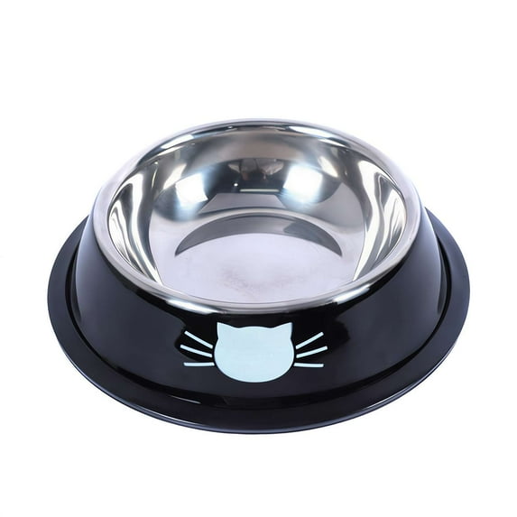 UOYOTT Colorful Pet Bowl, Stainless Steel Pet Bowl with Cat Face Printing, Sturdy and Durable