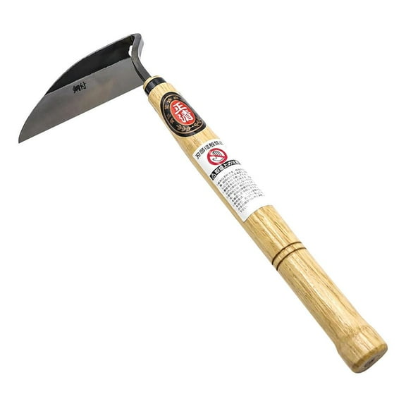 UOYOTT WAXCMXYH Japanese Weeding Sickle Hand Hoe Weed Remover Tool, Hand Weed Cutter, Garden Weeding Sickle with Wooden Handle for Gardening Weeding Digging and Cultivating