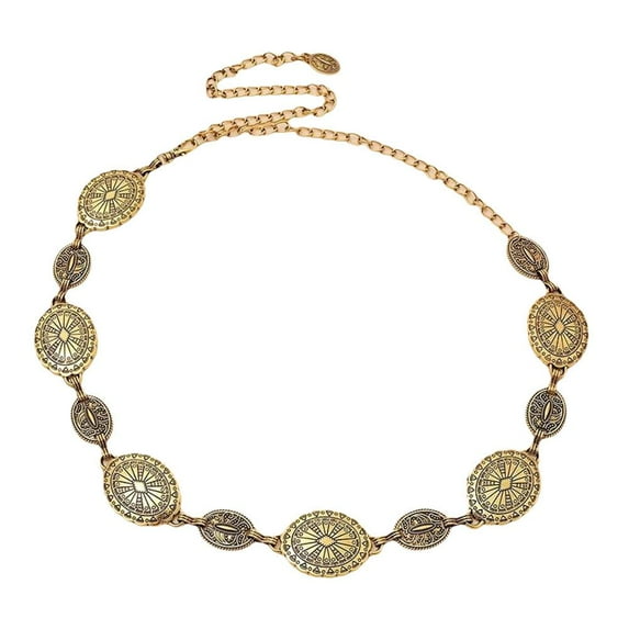 UOYOTT Metal Chain Belt Southwestern Sun Star Burst Stamped X1 H6 Chain Medallion G9 υ