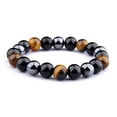 thumbnail image 1 of UOYOTT Energy Healing Stretch Bracelet Natural Stone Hematite Tiger Eye for Men Women, 1 of 5
