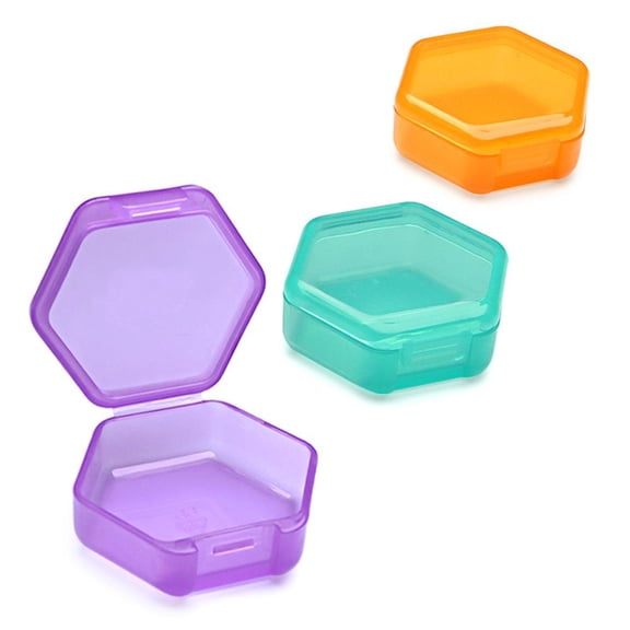 UOYOTT Portable 3-Pack Pill Organizer Box with Translucent Design for Daily Medication and Small Item Storage