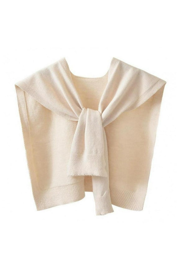 Skin-Touching Versatile Lady Knitted Thin Shoulder Shawl Fake Lapel Costume✨y R6P2