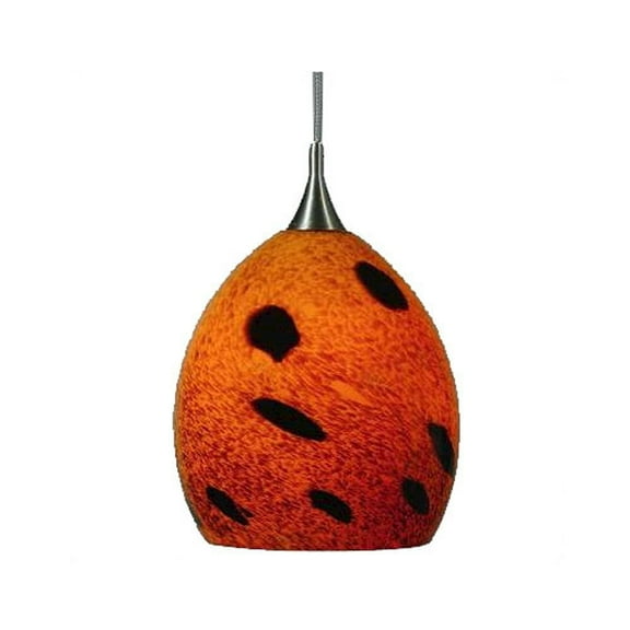 Cal Lighting 5" 60W Durable Metal Pendant with Low Voltage in Orange/Black