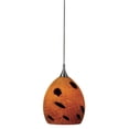 thumbnail image 1 of 3.8" Tall Glass and Metal Pendant with Brushed Steel Cord-Color:Spotted Amber,Finish:Brushed Steel,Material:Glass,Shape:Round,Style:Lifestyle,Wattage:35W, 1 of 2