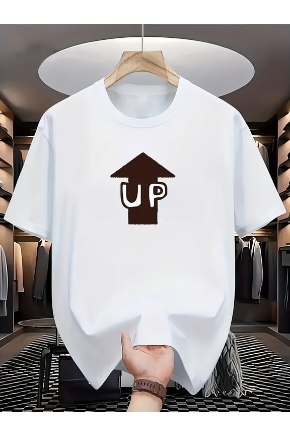 "UP" Arrow Graphic T-Shirt, Men's/Women's Motivational Tee, Minimalist Positivity Design