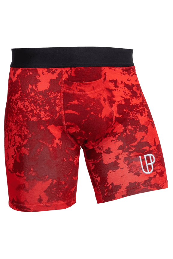 Men Modal Veil Camo Pouch Boxers with Quick-Release Fly (Spectre Red, X-Large)
