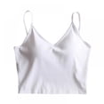thumbnail image 1 of UP TO 15% OFF! Women's Casual V Neck Sleeveless Ribbed Knit Cami Crop Top, White, L, 1 of 6