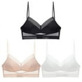 thumbnail image 1 of UP TO 15% OFF! Women's Muse Full Fit Wirefree Contour Bra 3 Pack Lace Sling Bralette, 1 of 9