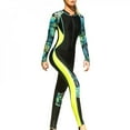 thumbnail image 1 of UP TO 15% OFF! Women's Wetsuit Long Sleeve Front Zip Wetsuit Swimsuit UV Protection Rash Guard Diving Suits, Yellow, 2XL, 1 of 6