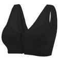 thumbnail image 1 of UP TO 15% OFF! Women's Zipper Front Closure Sports Bra Racerback Yoga Bras, Black, L, 1 of 8
