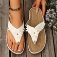 thumbnail image 1 of UP to 65% off Sandals for Women, Xunlbb Fashion Women Casual Round Head Comfy Slippers Beach Casual Slipsole Shoes(White,Size:38), 1 of 9